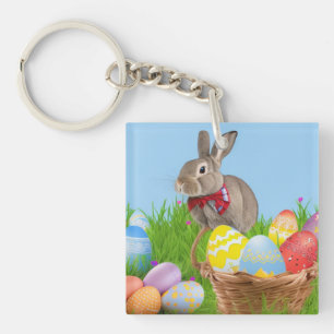 Cute Easter Bunnyfor a positive mood Key Ring