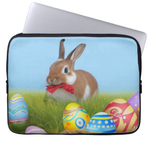 Cute Easter Bunnyfor a positive mood  Laptop Sleeve