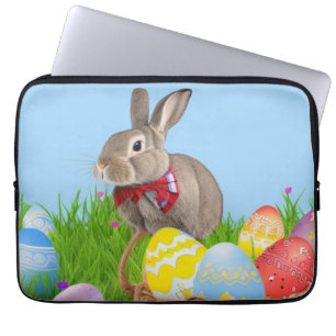 Cute Easter Bunnyfor a positive mood Laptop Sleeve