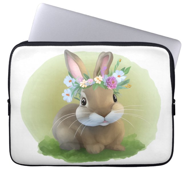 Cute Easter Bunnyfor a positive mood  Laptop Sleeve (Front)