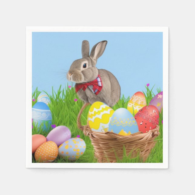 Cute Easter Bunnyfor a positive mood    Napkin (Front)