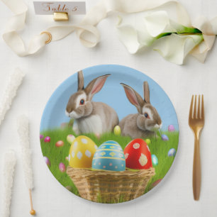 Cute Easter Bunnyfor a positive mood Paper Plate