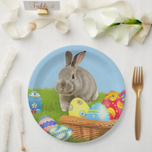 Cute Easter Bunnyfor a positive mood Paper Plate