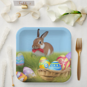 Cute Easter Bunnyfor a positive mood Paper Plate