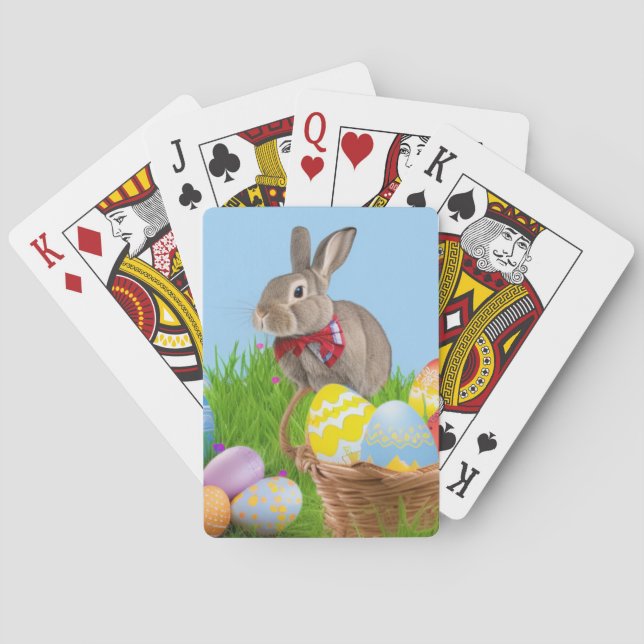 Cute Easter Bunnyfor a positive mood   Playing Cards (Back)