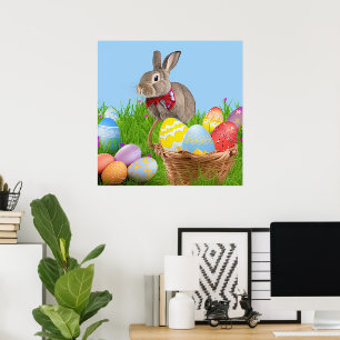 Cute Easter Bunnyfor a positive mood Poster