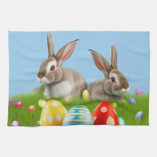 Cute Easter Bunnyfor a positive mood Tea Towel