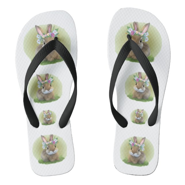 Cute Easter Bunnyfor a positive mood     Thongs (Footbed)