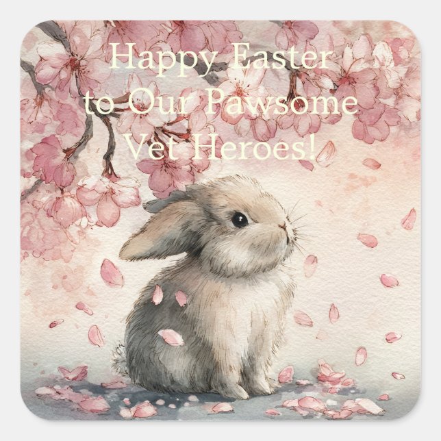 Cute Easter Card for Veterinary Personal Square Sticker (Front)