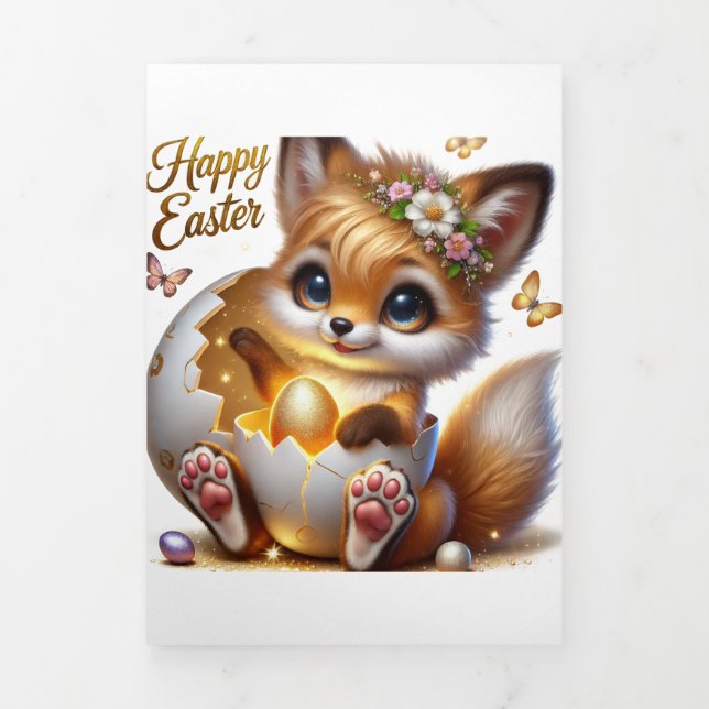 Cute Easter Card With Fox (Cover)