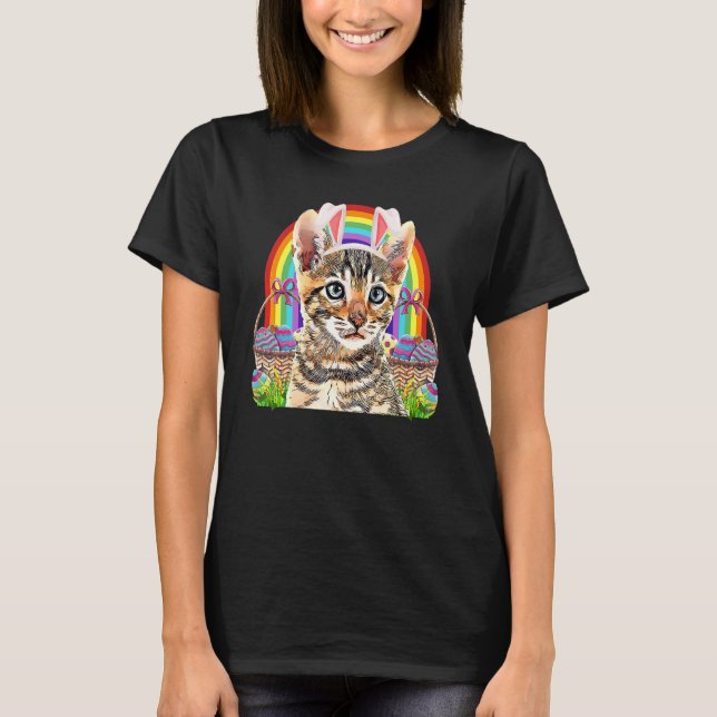 Cute Easter Cat Bunny Egg Hunt Rainbow Cat  2 T-Shirt (Front)