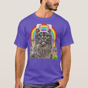 Cute Easter Cat Bunny Egg Hunt Rainbow Cat Lovers T-Shirt