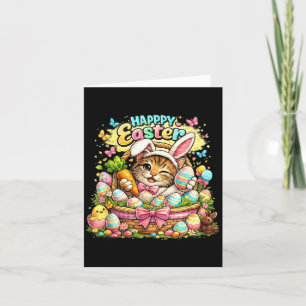 Cute Easter Cat Bunny Funny Kitten Spring Gift Card