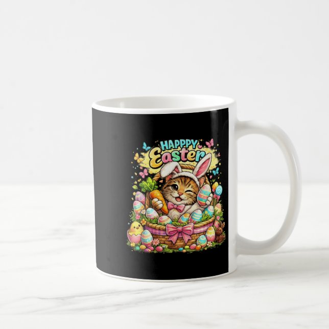 Cute Easter Cat Bunny Funny Kitten Spring Gift Coffee Mug (Right)