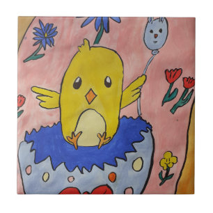 Cute Easter Chick Ceramic Tile
