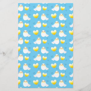 Cute Easter chick coming out of an egg pattern Stationery