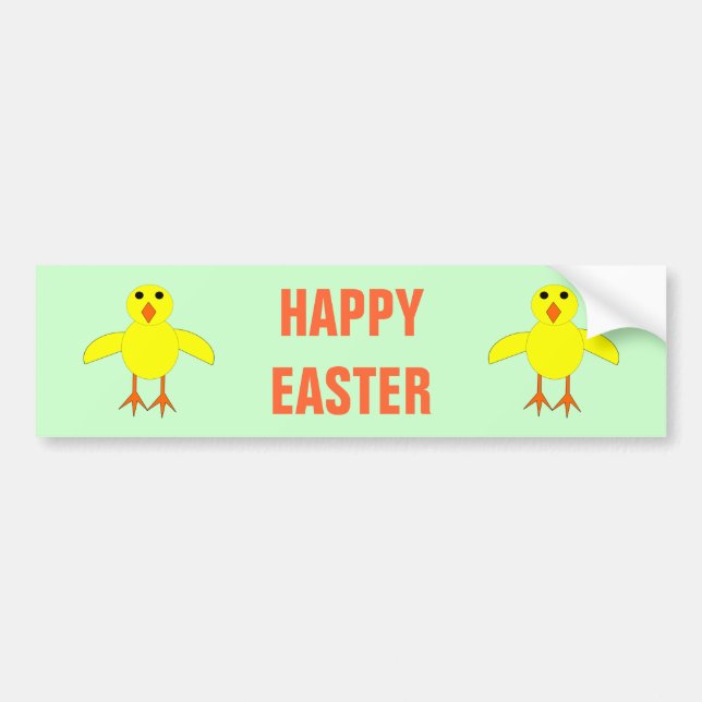 Cute Easter Chick Custom Bumper Sticker (Front)