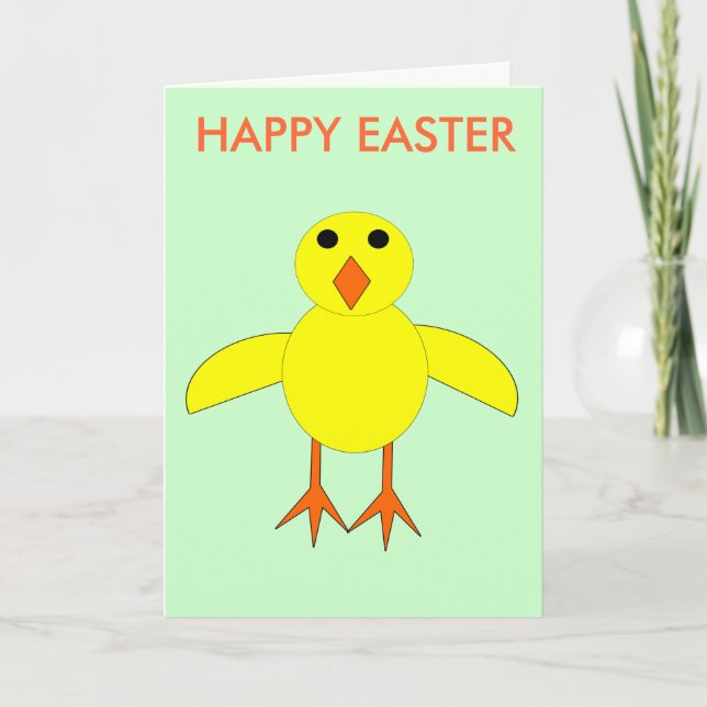 Cute Easter Chick Custom Card (Front)