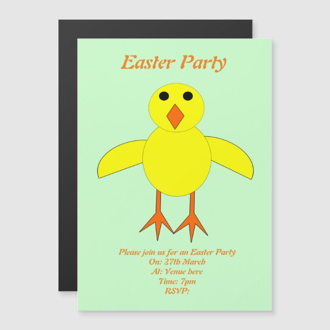 Cute Easter Chick Custom Invite (Front/Back)