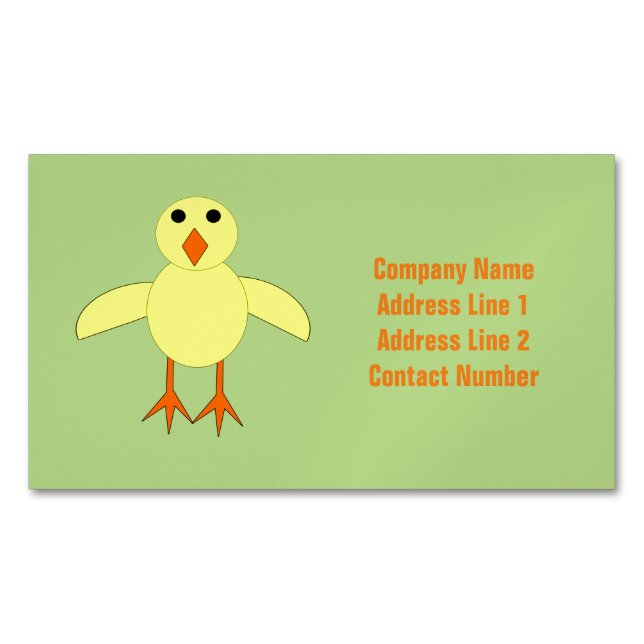 Cute Easter Chick Custom Magnetic Business Card (Front)