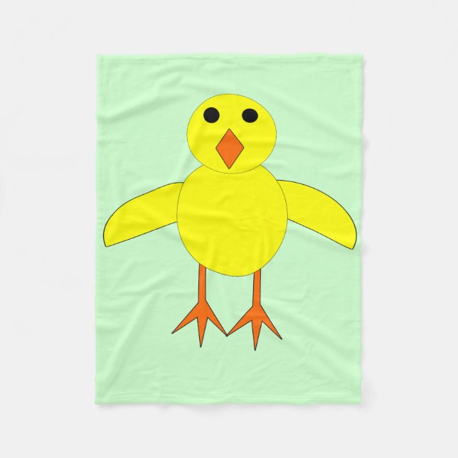 Cute Easter Chick Fleece Blanket (Front)