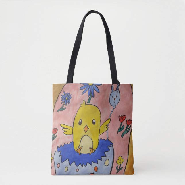 Cute Easter Chick Tote Bag (Front)