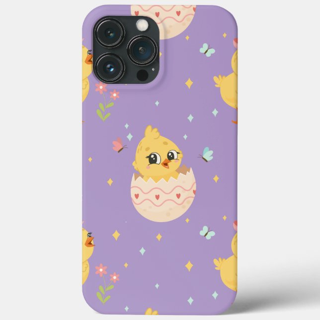 Cute Easter Chick with Pink Bow Seamless Pattern  Case-Mate iPhone Case (Back)
