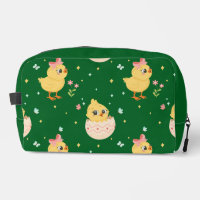 Cute Easter Chick with Pink Bow Seamless Pattern