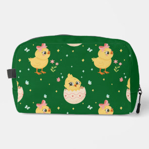 Cute Easter Chick with Pink Bow Seamless Pattern Dopp Kit