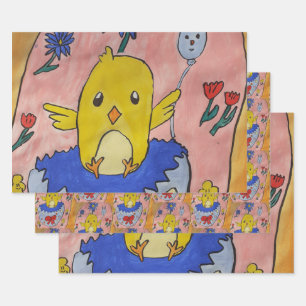 Cute Easter Chick Wrapping Sheets