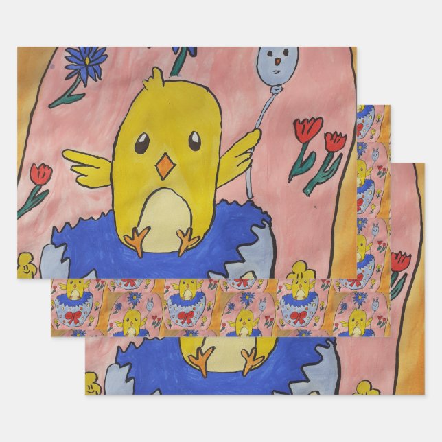 Cute Easter Chick Wrapping Sheets (Set)