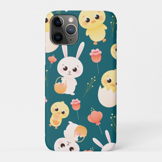 Cute Easter Chicks & Bunnies Seamless Pattern  Case-Mate iPhone Case (Back)