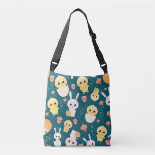 Cute Easter Chicks & Bunnies Seamless Pattern Orn Crossbody Bag