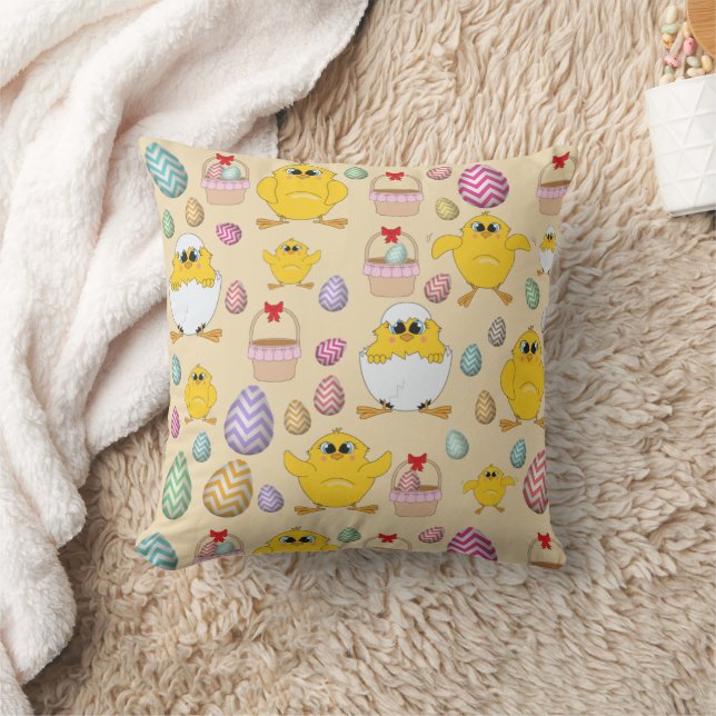 Cute Easter Chicks Pattern   Cushion (Blanket)