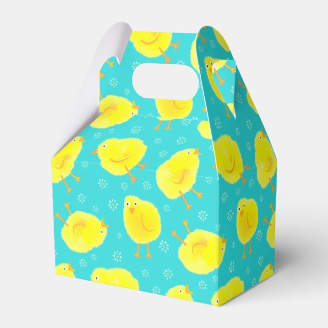 Cute Easter Chicks Pattern Favour Box (Front Side)