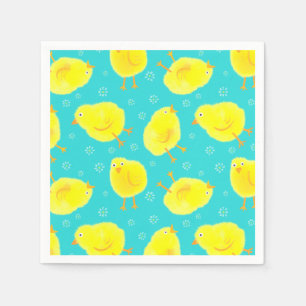 Cute Easter Chicks Pattern Napkin