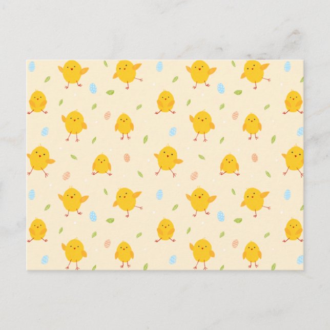 Cute Easter Chicks Pattern Postcard (Front)