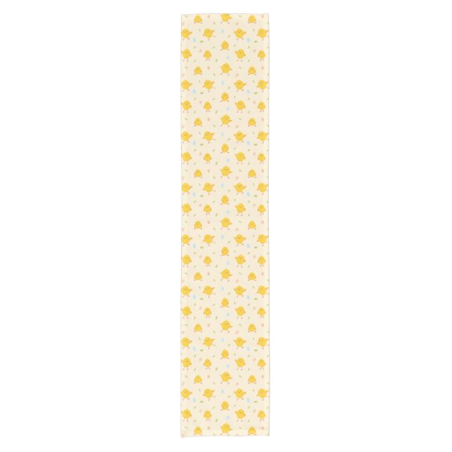 Cute Easter Chicks Pattern Short Table Runner (Front)