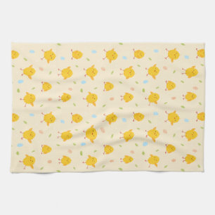 Cute Easter Chicks Pattern Tea Towel