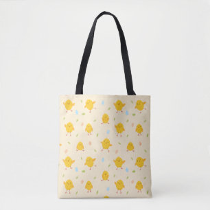 Cute Easter Chicks Pattern Tote Bag