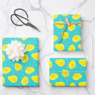 Cute Easter Chicks Pattern Wrapping Paper Sheet