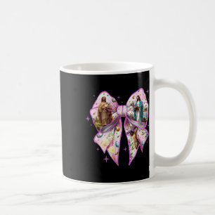 Cute Easter Coquette Bow He Is Risen Matthew 286 W Coffee Mug