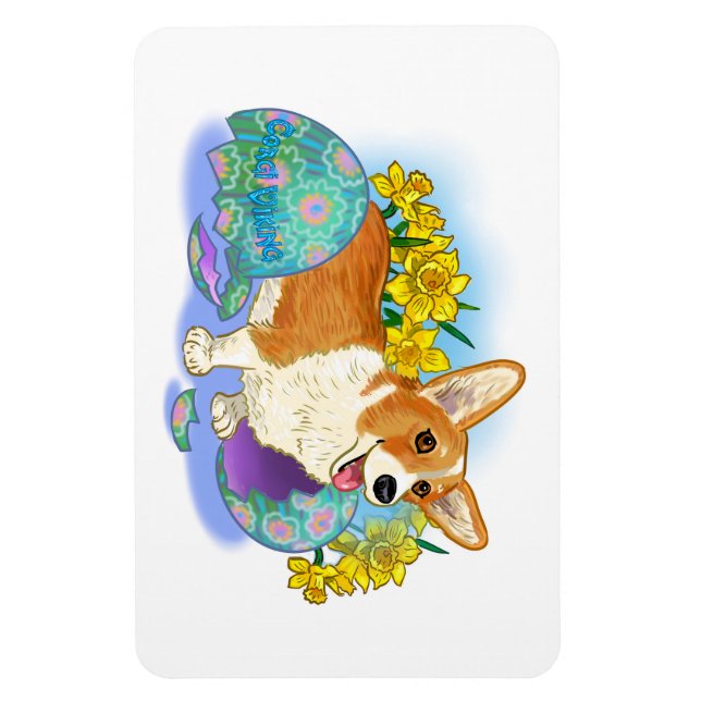Cute Easter Corgi Magnet (Vertical)