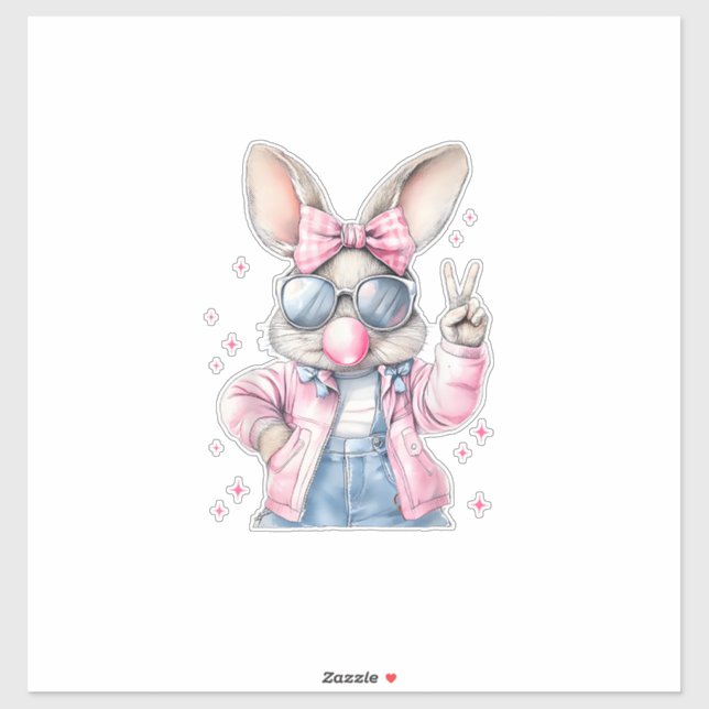 Cute Easter Day Bunny Blowing Bubble Rabbit Women  (Sheet)