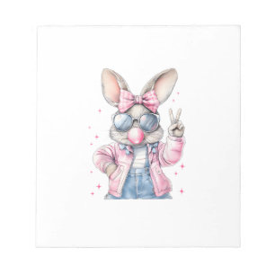 Cute Easter Day Bunny Blowing Bubble Rabbit Women  Notepad