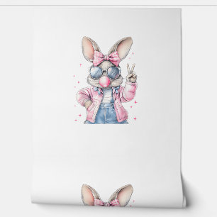 Cute Easter Day Bunny Blowing Bubble Rabbit Women  Wallpaper