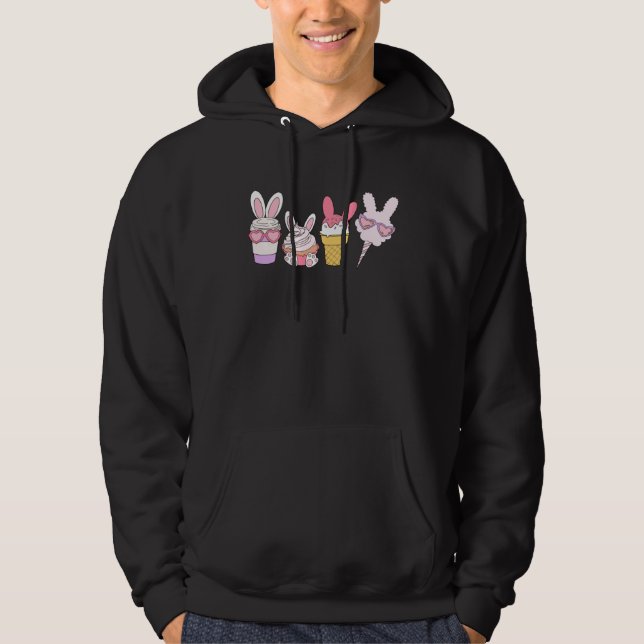 Cute Easter Day Coffee Cup Icecream  Bunny Face Wo Hoodie (Front)