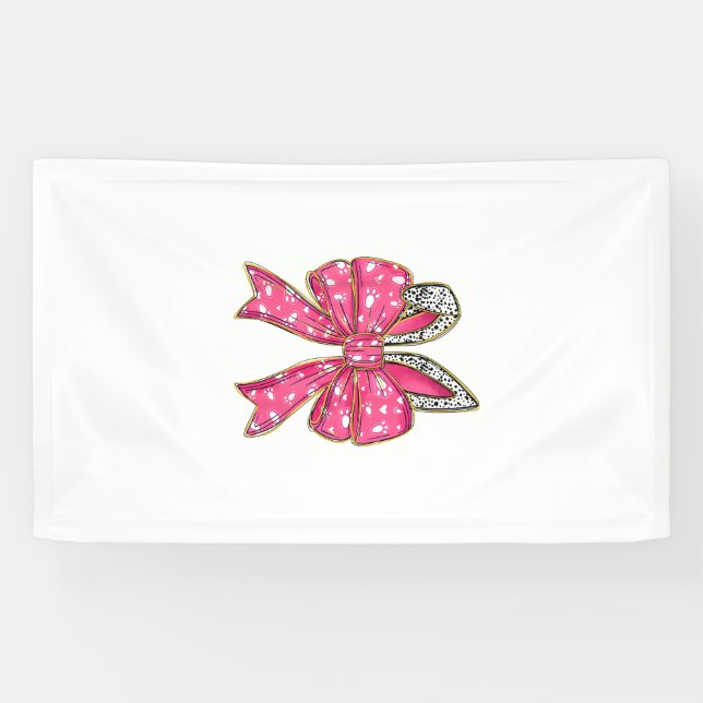 Cute Easter Day Coquette Bow Bunny Rabbit Womens G Banner (Horizontal)