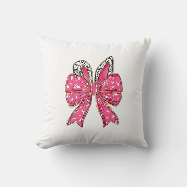 Cute Easter Day Coquette Bow Bunny Rabbit Womens G Cushion (Front)