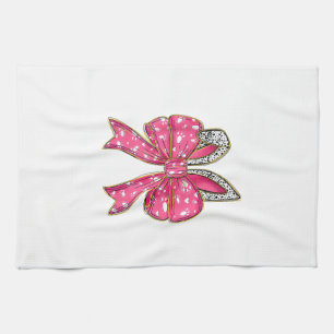 Cute Easter Day Coquette Bow Bunny Rabbit Womens G Tea Towel